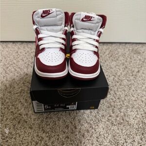 Nike Red and White Sneakers Classic Design